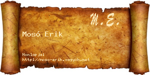 Mosó Erik névjegykártya